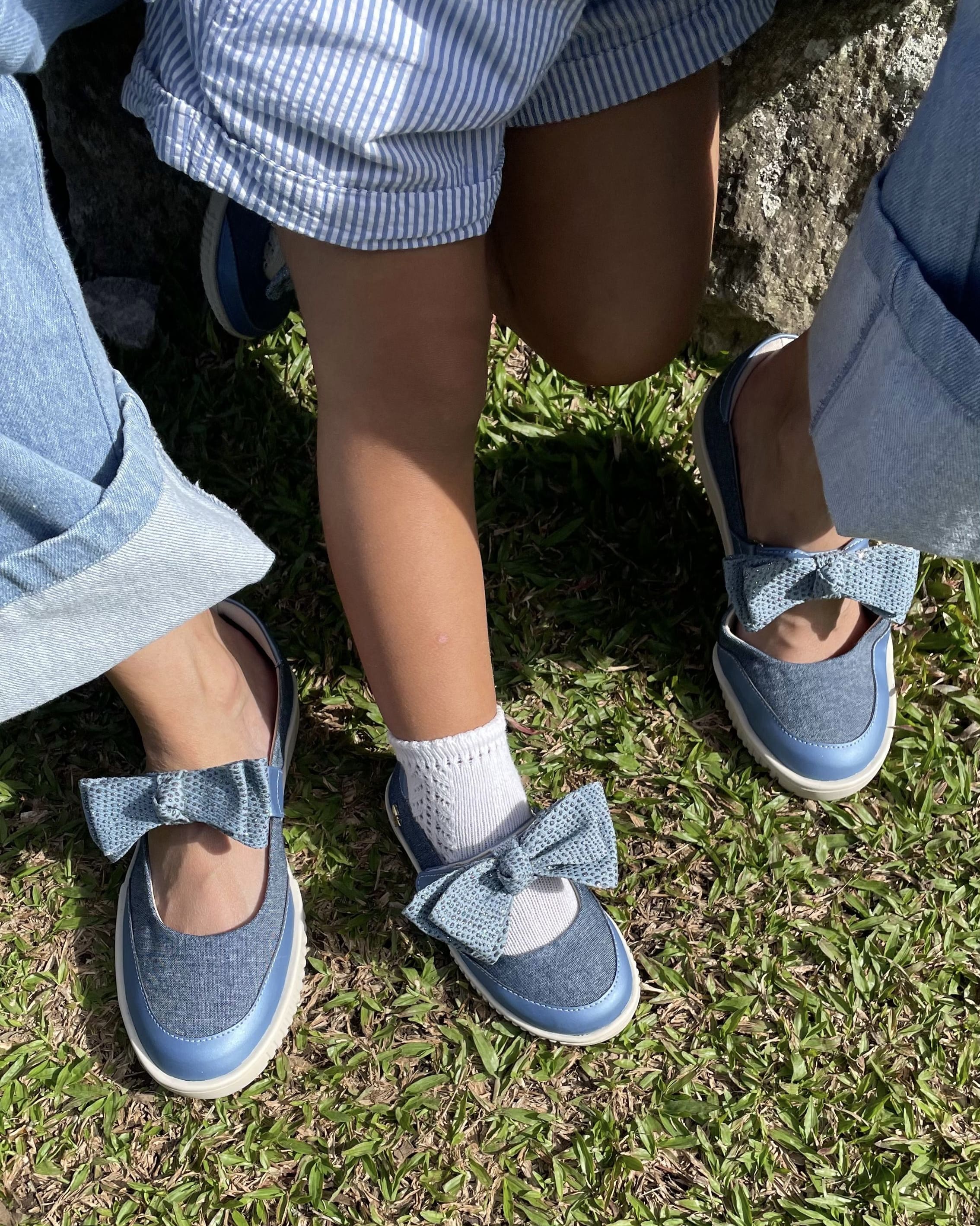 Tenis Estilo Mary Jane Niña Denim