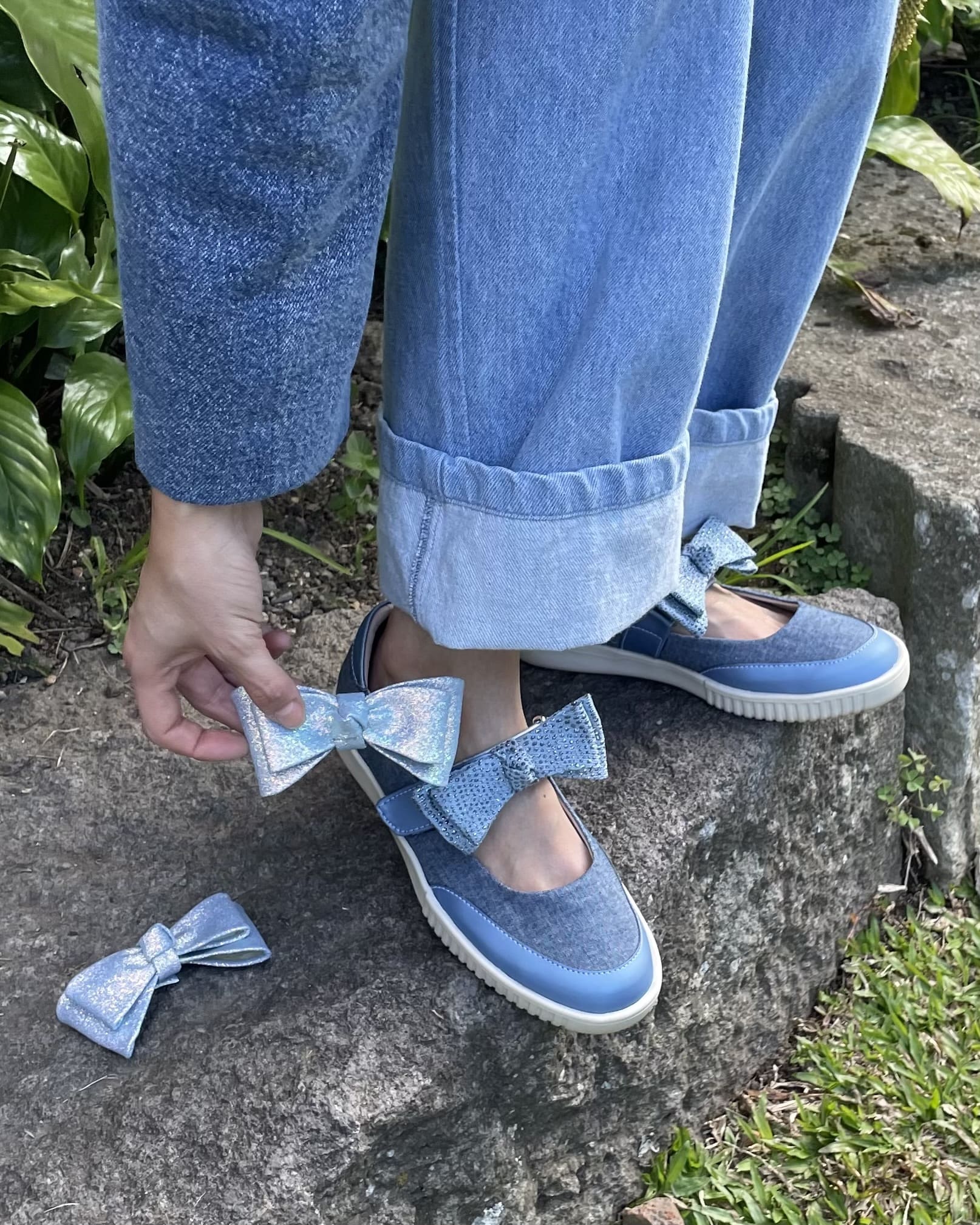 Tenis Estilo Mary Jane Denim