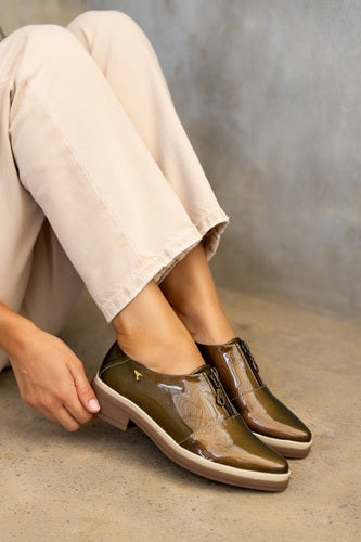 Oxford con Zipper Oliva