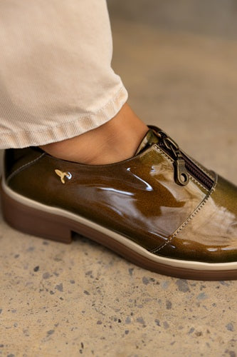 Olive Oxford with Zipper