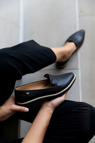 Mocasín Tipo Slipper Piton Negro