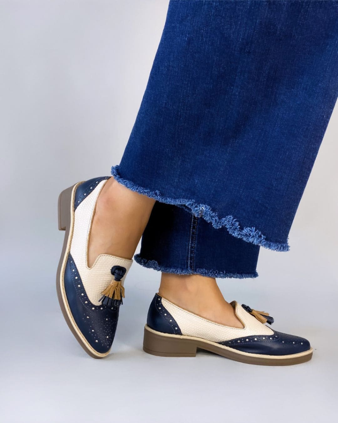 Mocasín Wingtip Azul