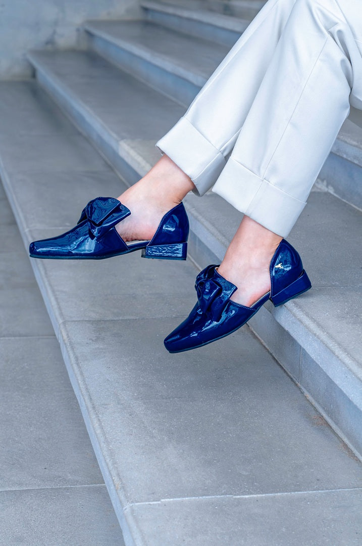 Blue Loafer with Cut-Out Details