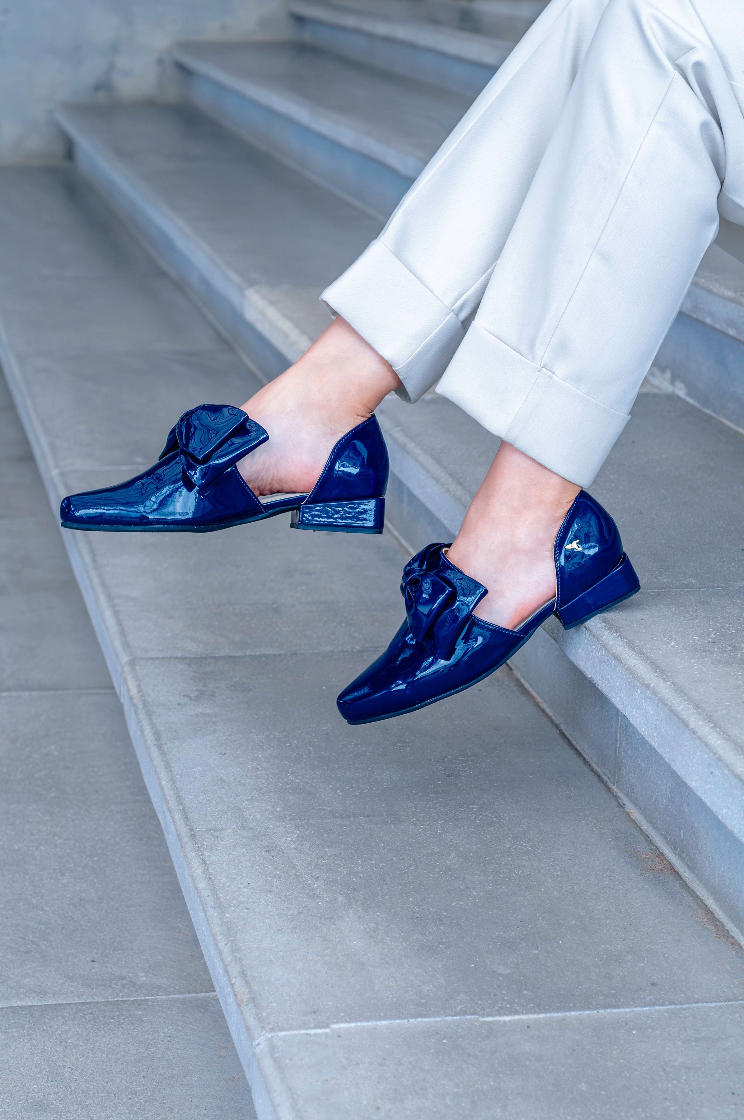 Blue Loafer with Cut-Out Details