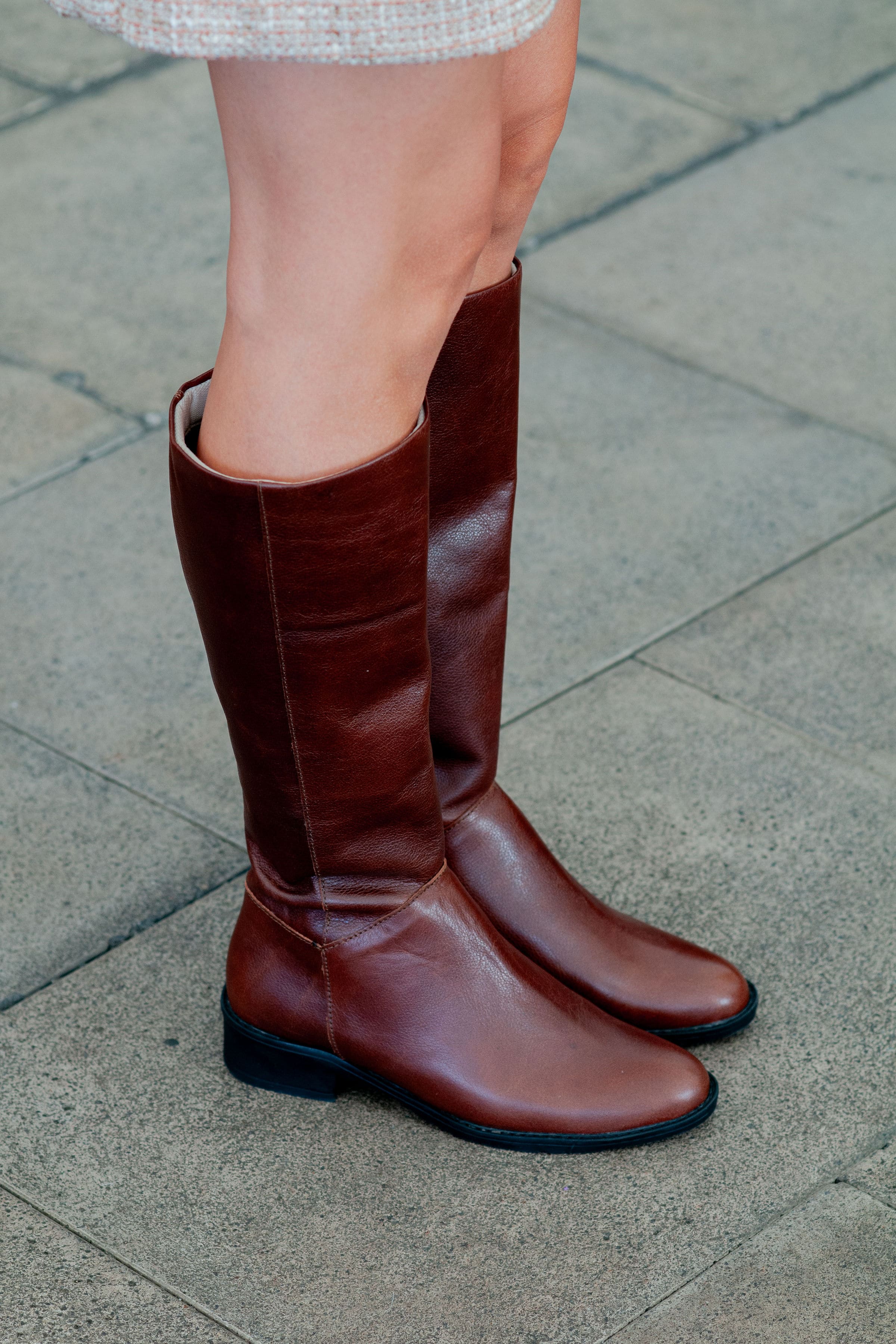 Bota Alta Zipper Sheep Cogñac