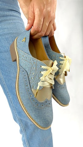 Derby Wingtip Punta Redonda Curri Cielo