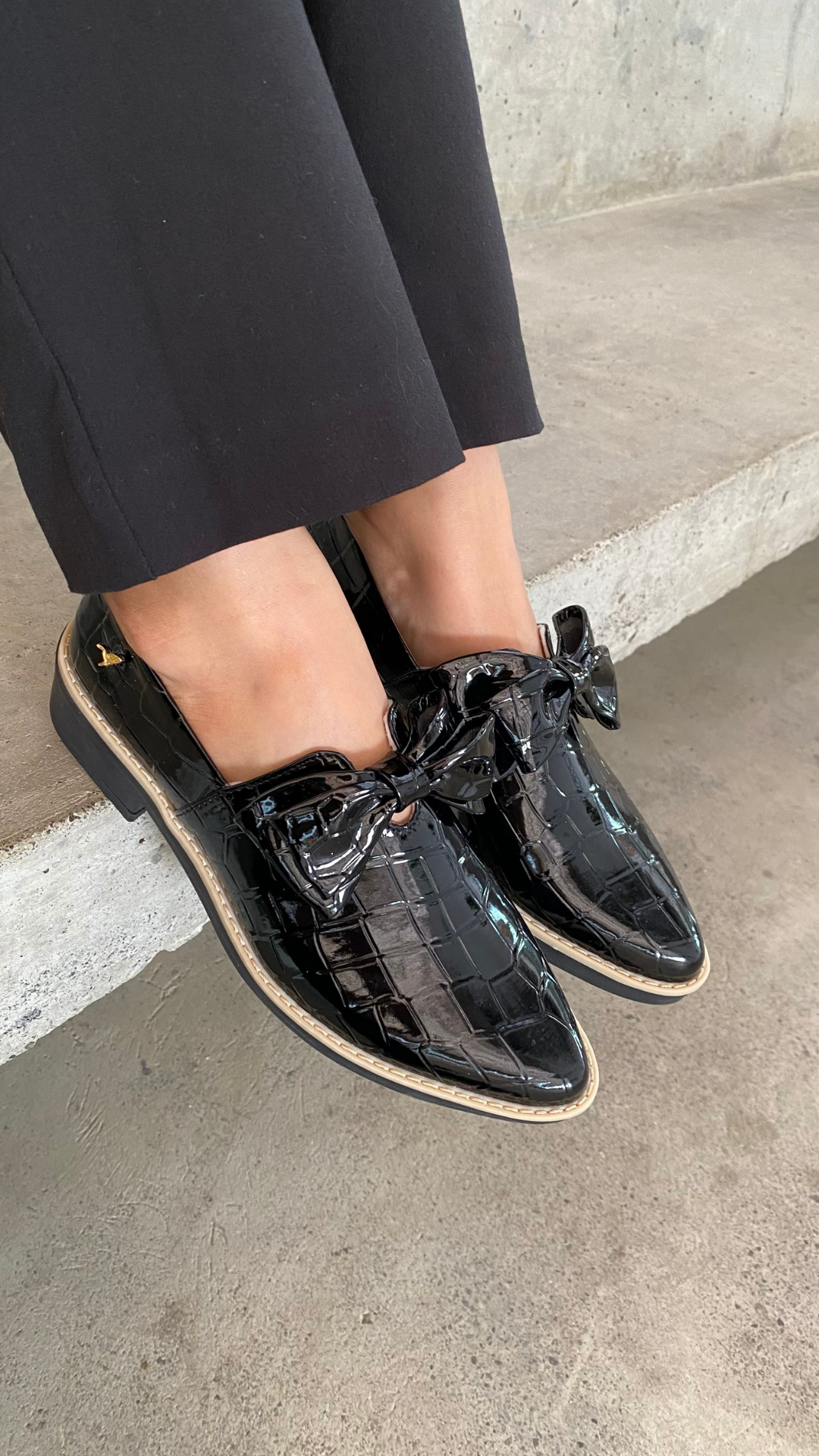 Mocasín Lazo Lagarto Negro