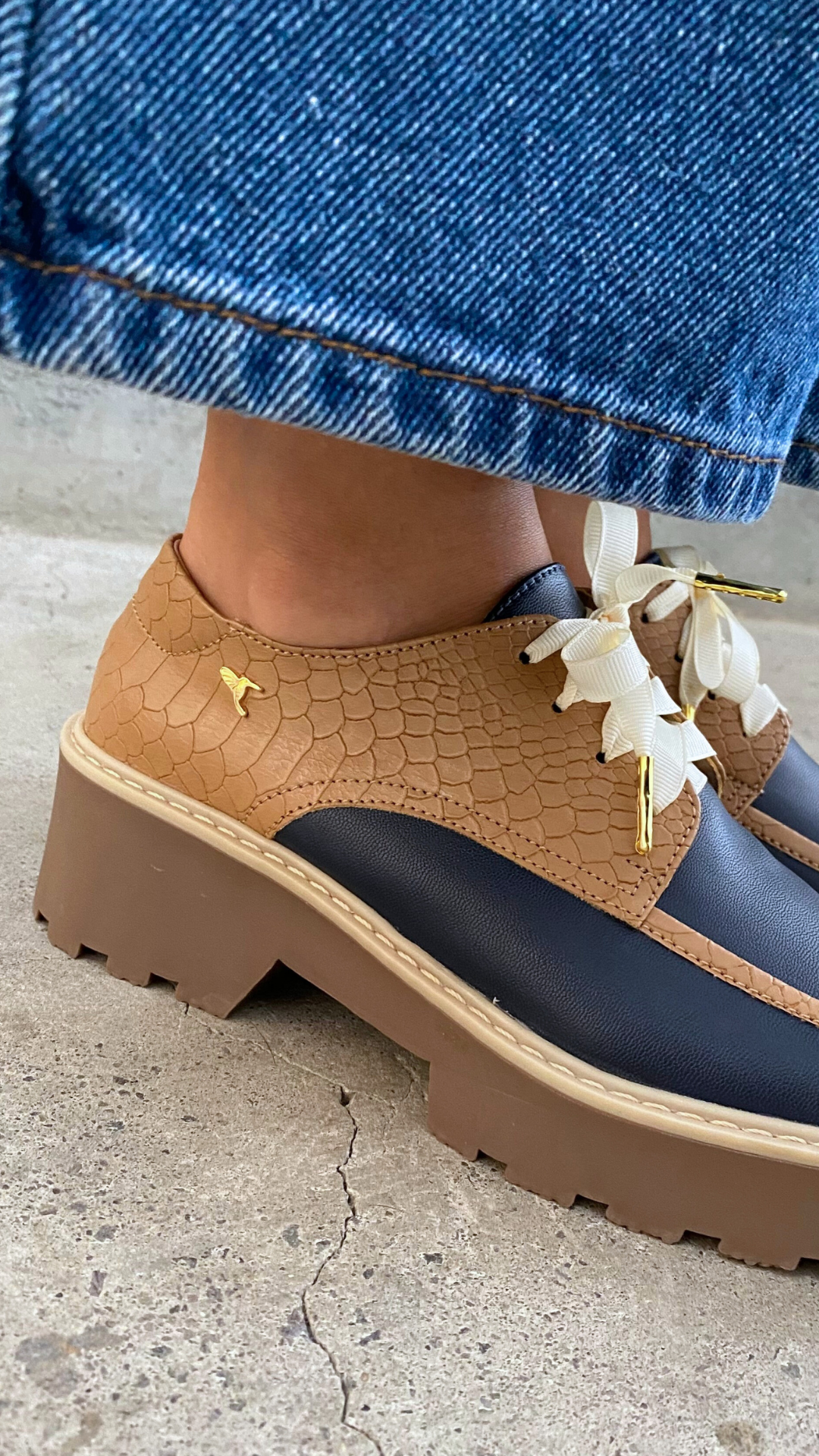 Blue Square Toe Classic Derby