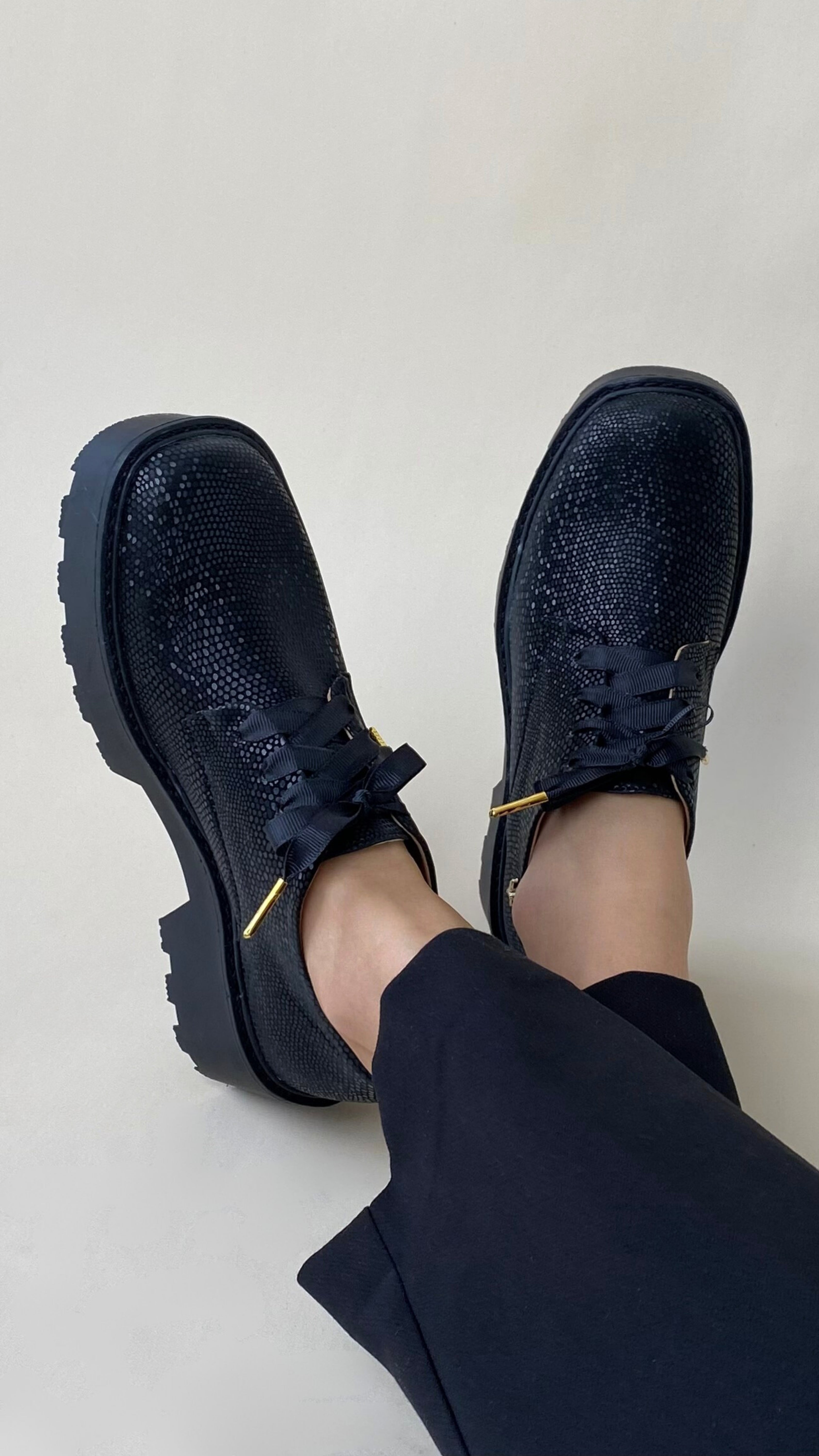 Square Toe Chunky Derby Black