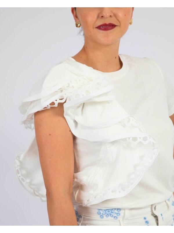 T-Shirt Volantes Blanco