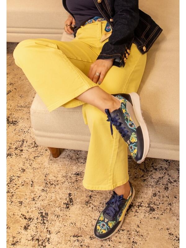 Pantalón Wide Leg Amarillo