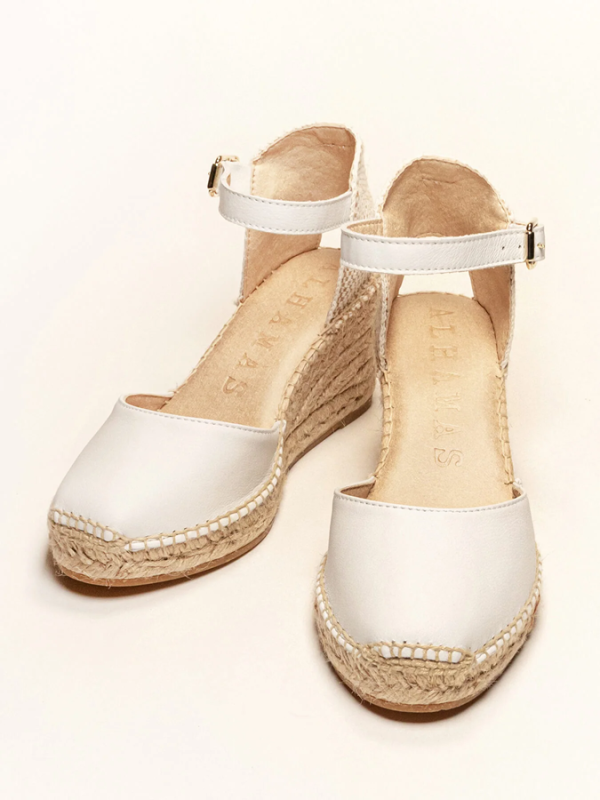 Alpargata Lisa con Cuña Media Blanco