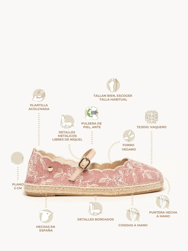 Alpargata Bordada Rosado