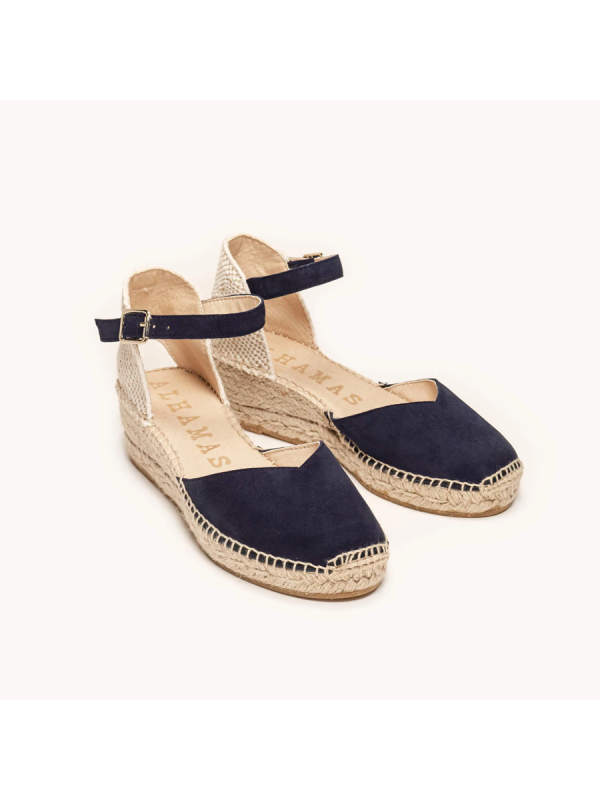 Alpargata Lisa con Cuña Baja Azul