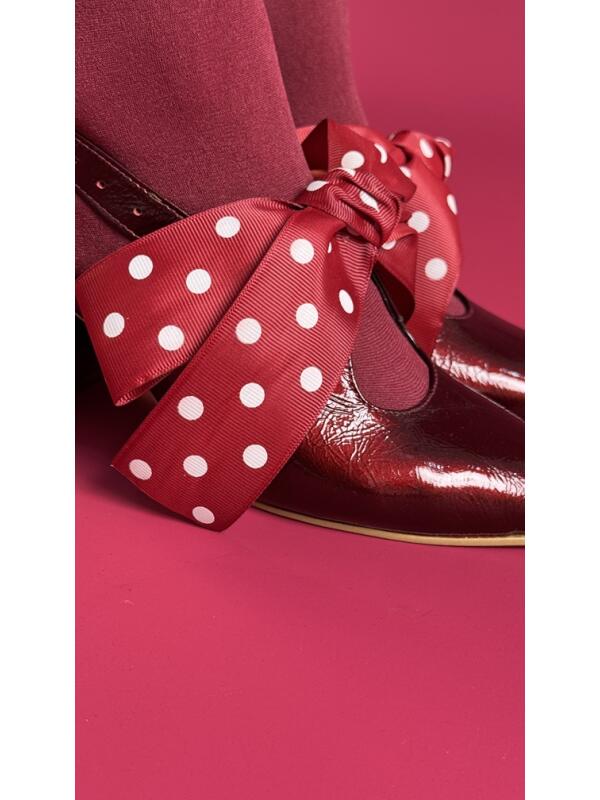 Slingback de Tacon con Lazo Statement Burgundy