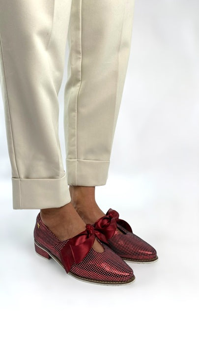 Mocasín Lazo de Cinta Rojo