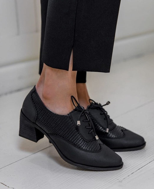 Oxford de Tacon Negro-Liso