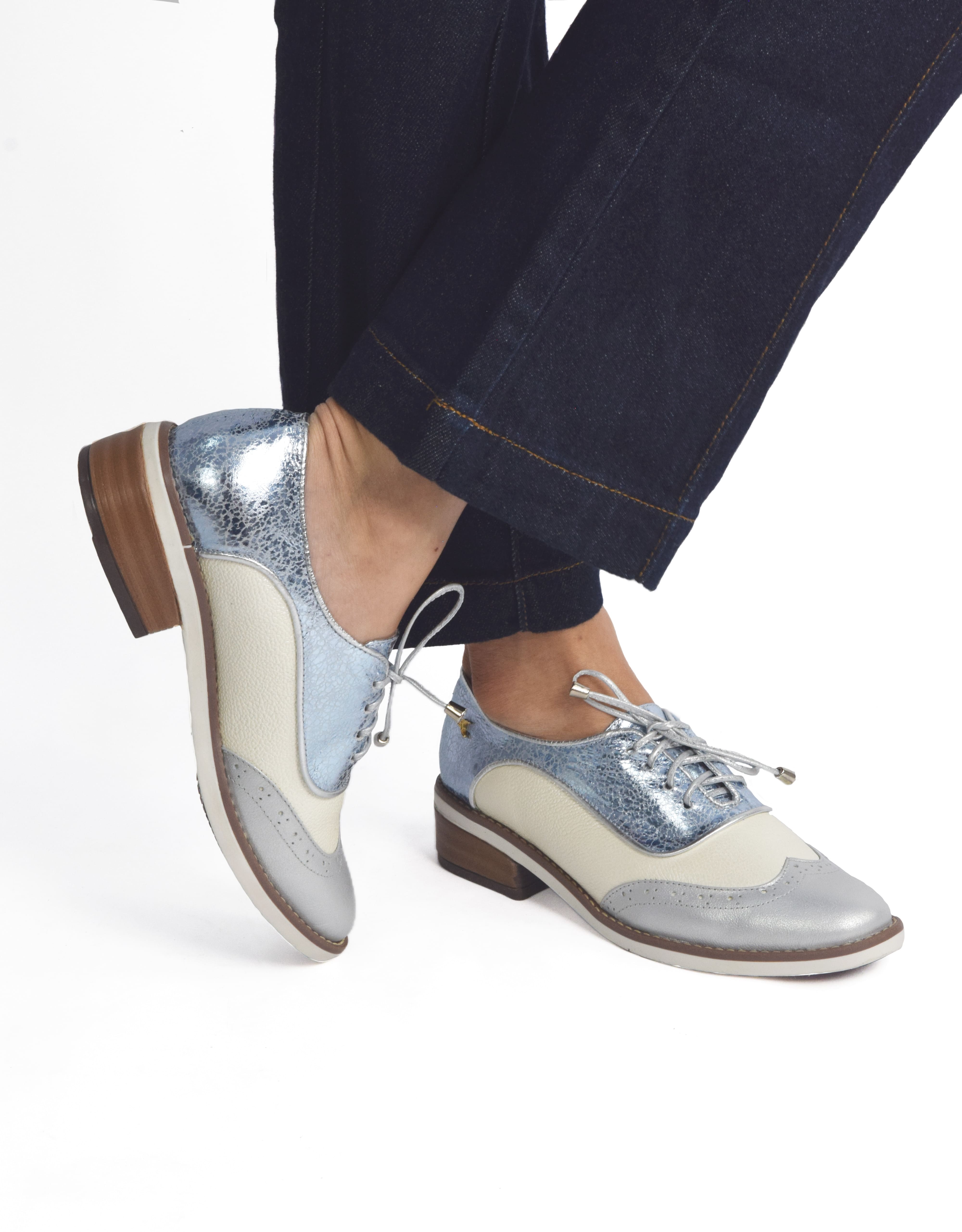Wingtip Oxford Plateado