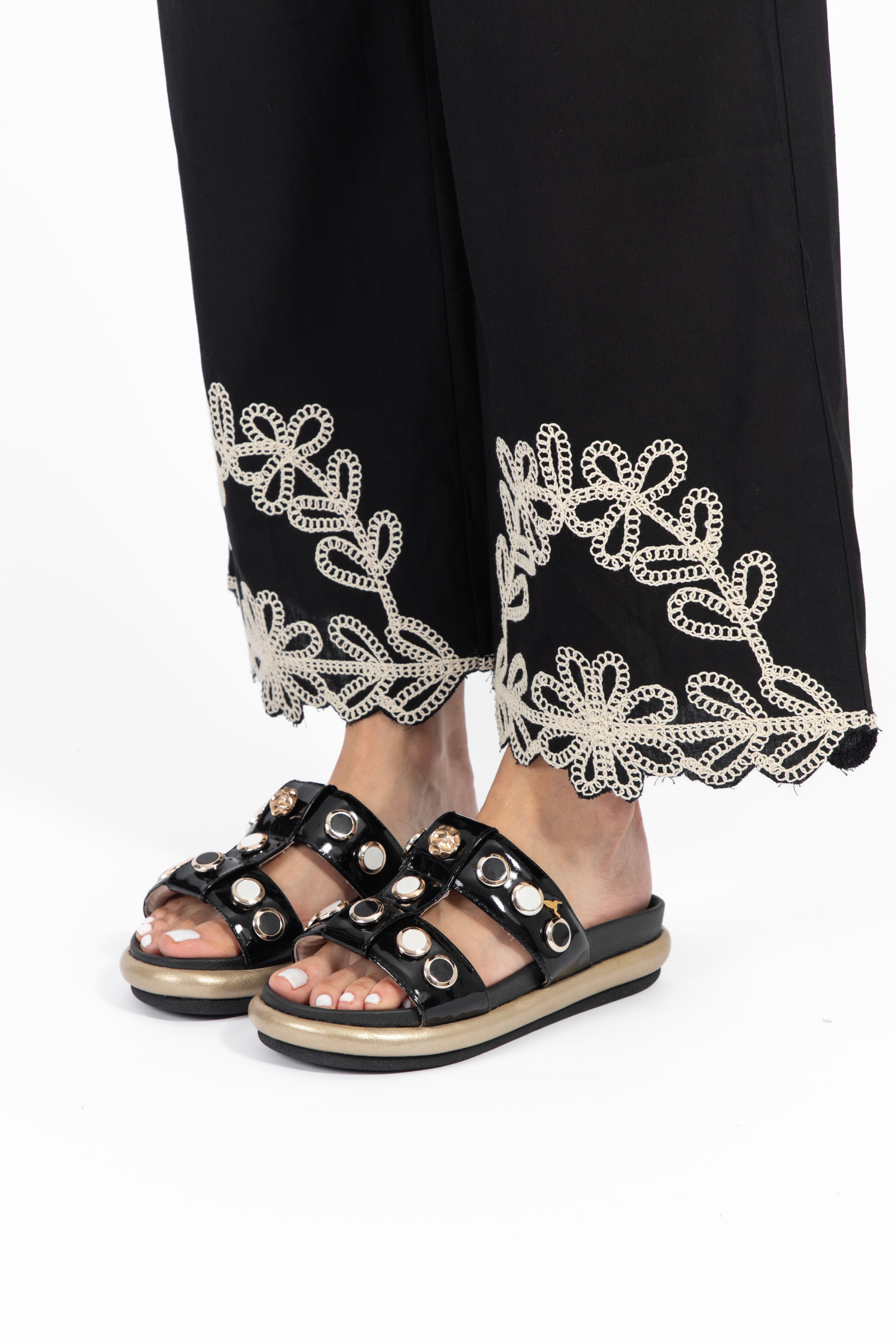 Sandalia Negro Liso Black And White
