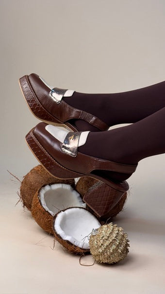 Slingback de Plataforma Cafe