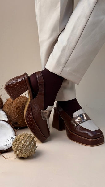 Slingback de Plataforma Cafe