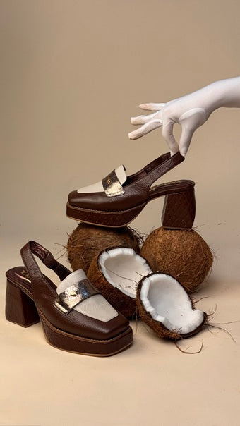 Slingback de Plataforma Cafe