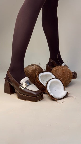Slingback de Plataforma Cafe