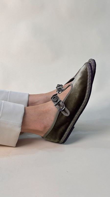 Taupe Flowy Pants with Deluxe Hardware