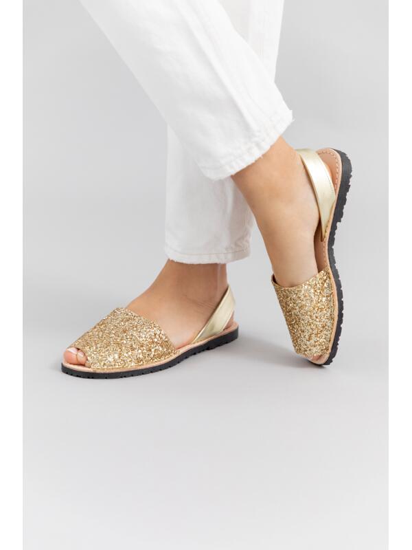 Abarcas Española Glow Glitter Champagne