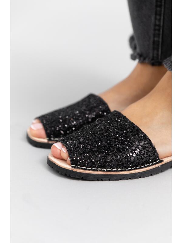 Sandalias Glitter Negro
