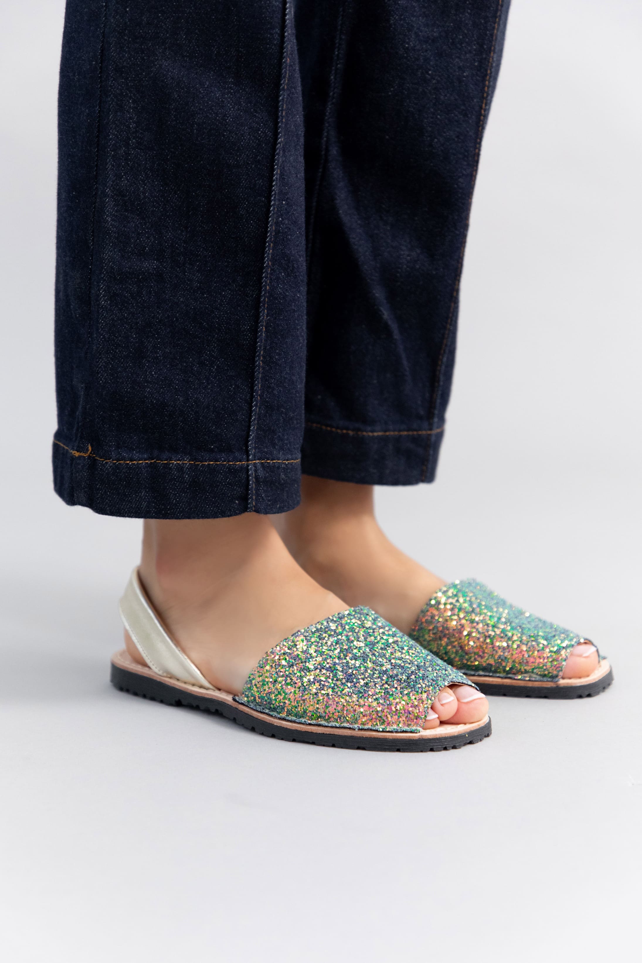 Spanish Abarca Sandals Glow Glitter