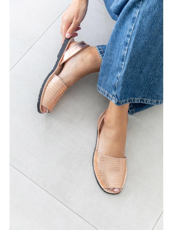 Abarcas Española Metálica Salmon