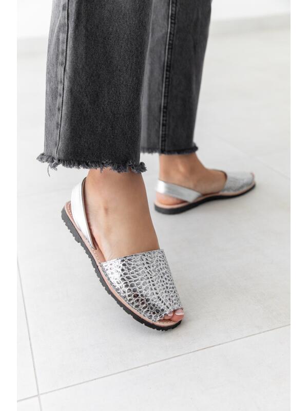 Abarcas Española Metálica Plata