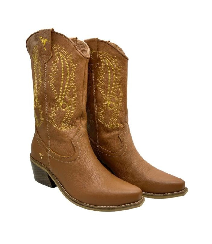 Cowboy Boot With Decorative Seams Crazy Miel