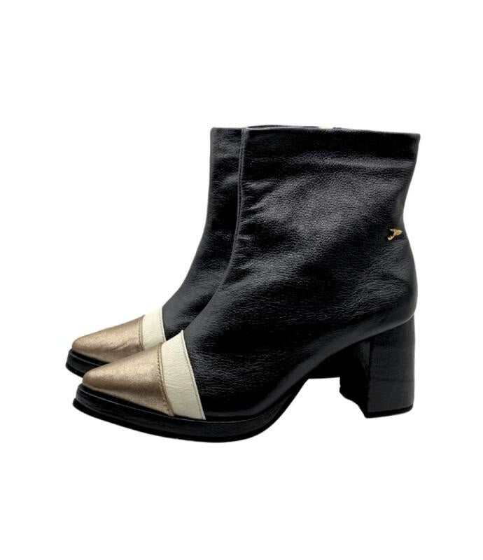 Botin Bicolor Negro-Liso