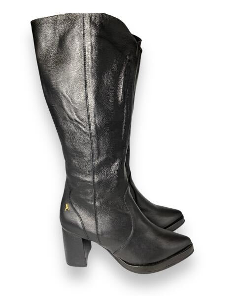 Botas Caña Alta Negro-Liso
