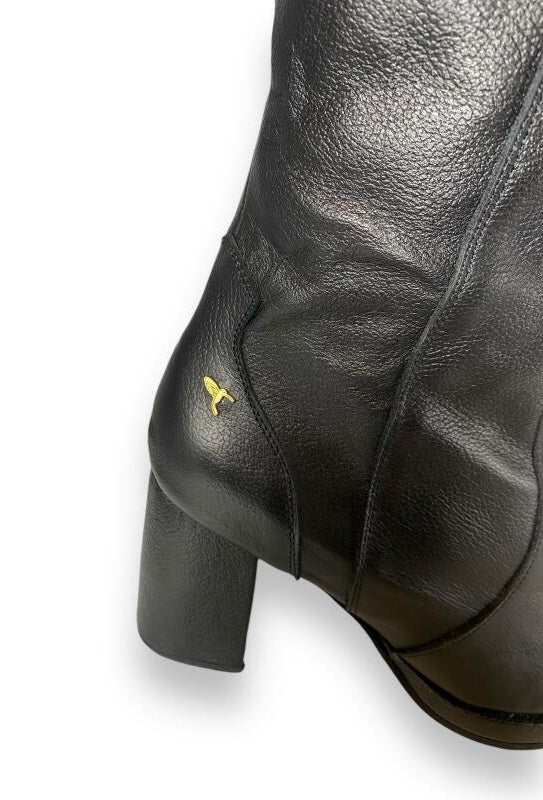 Botas Caña Alta Negro-Liso