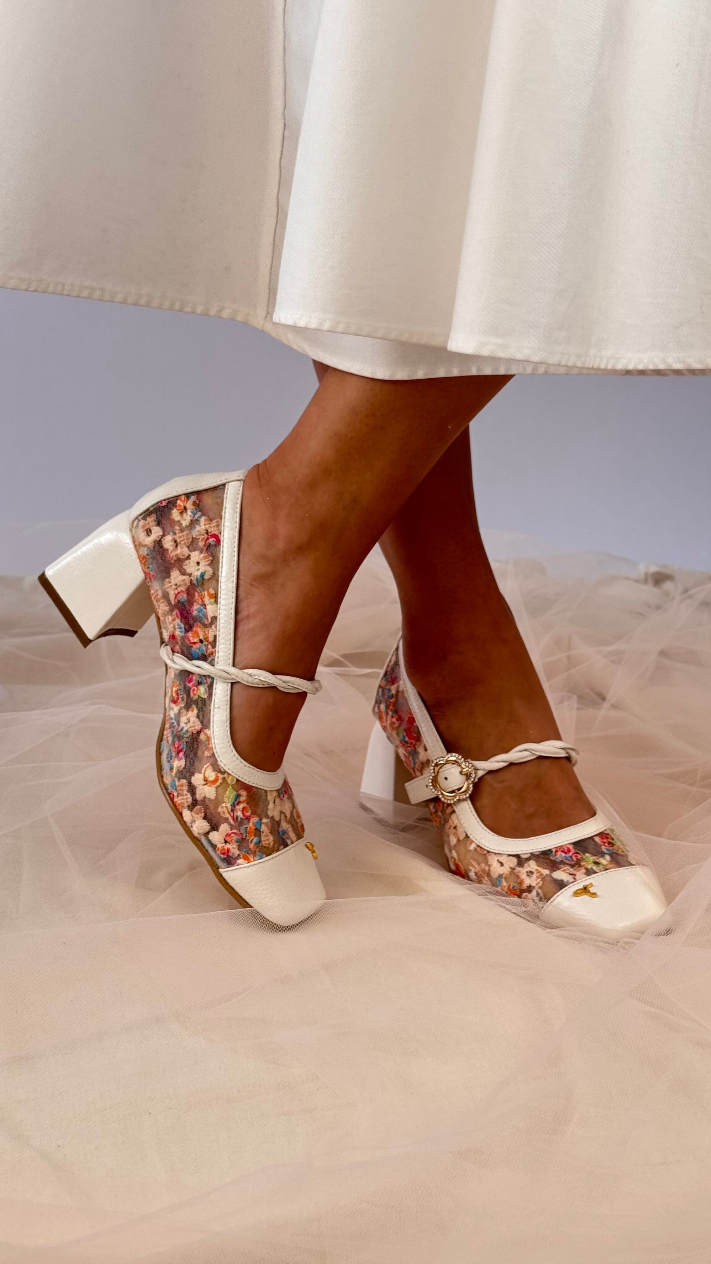 Mary Jane de Tacon con Transparencia Multicolor Talco
