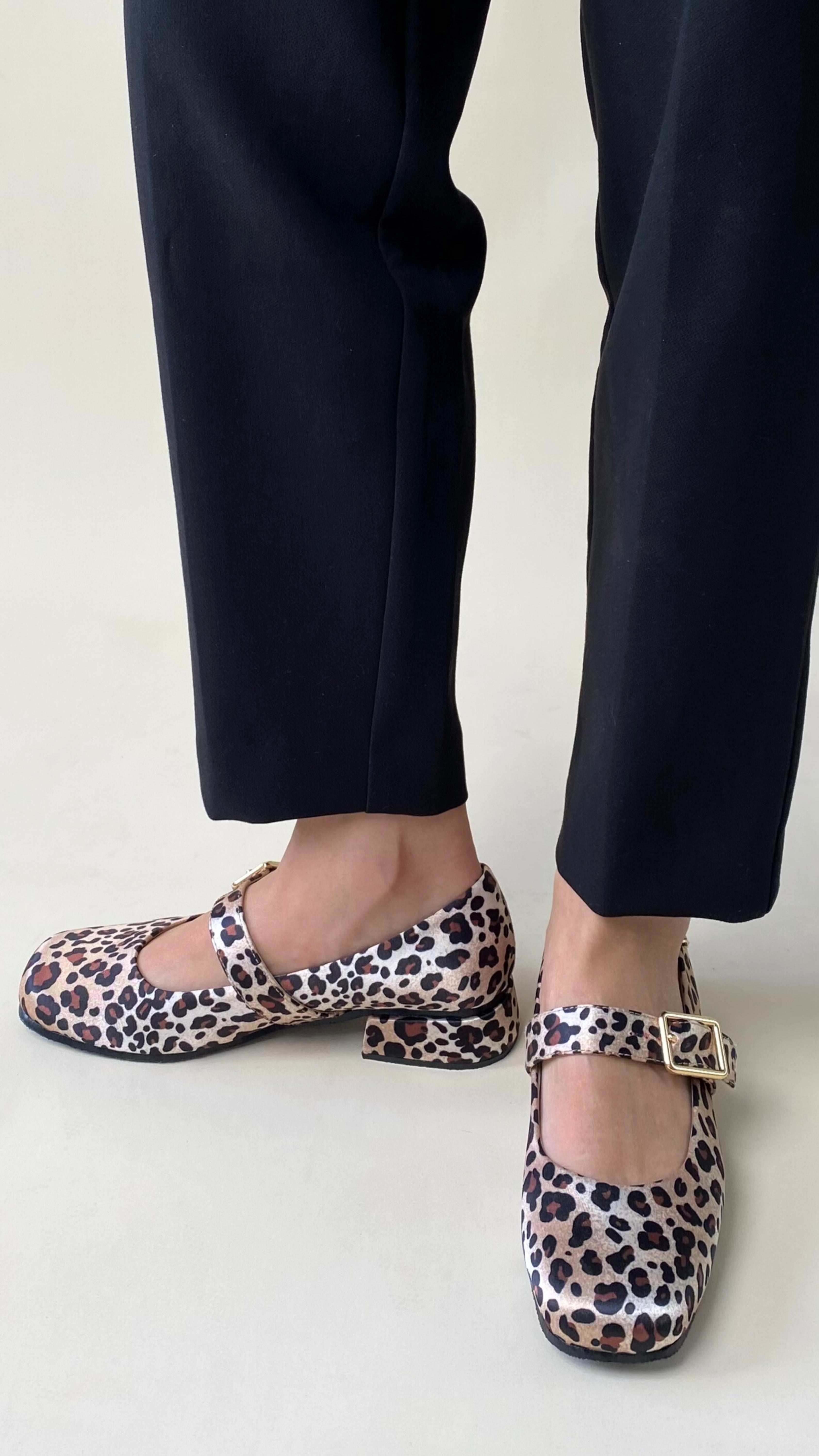 Mary Jane Punta Cuadrada Animal Print
