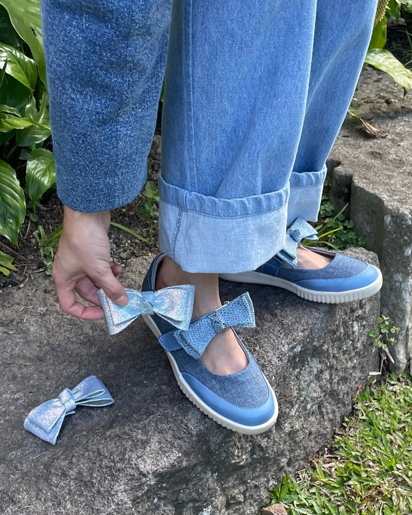 Tenis Estilo Mary Jane Denim