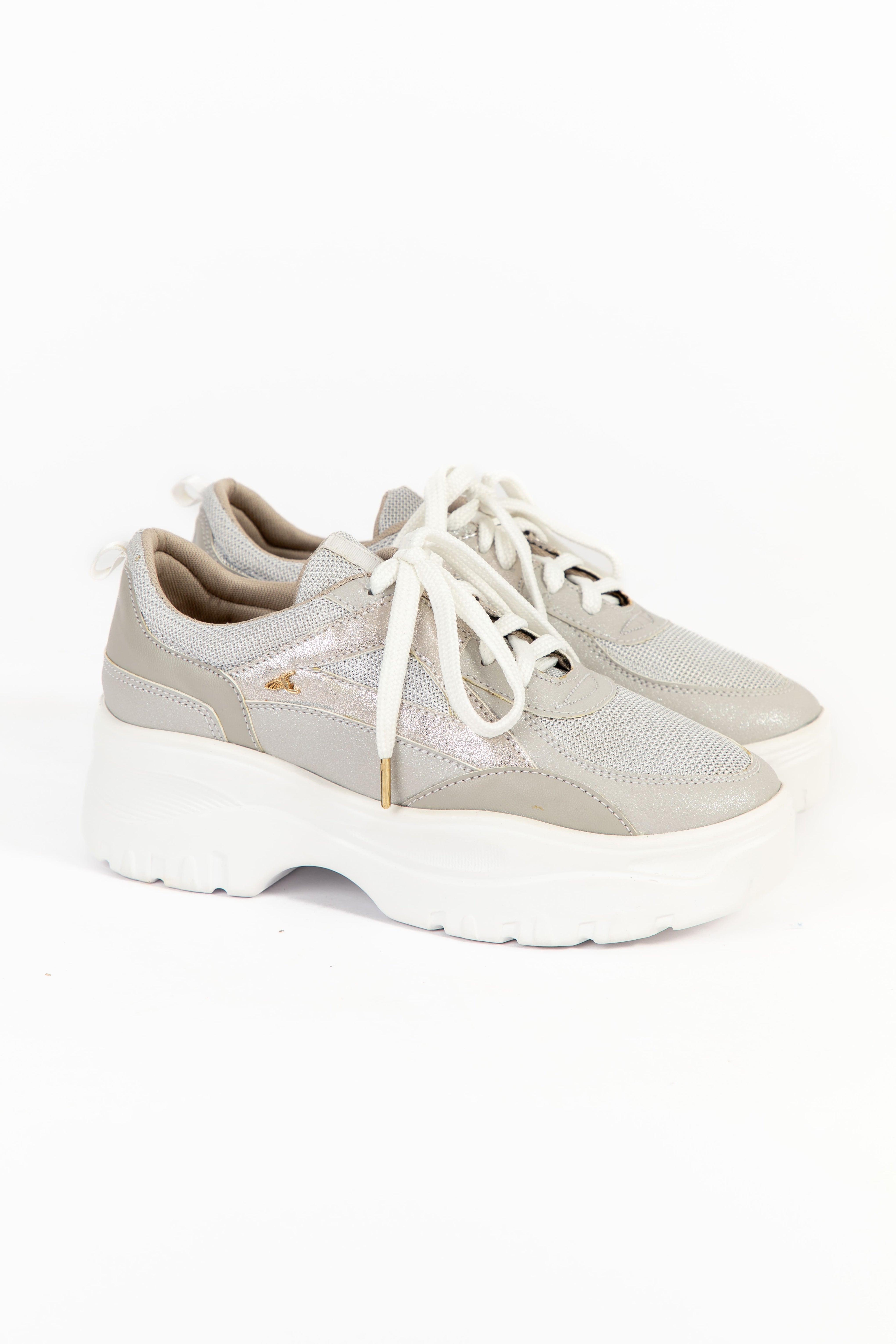 Tenis Casual Chunky Plata