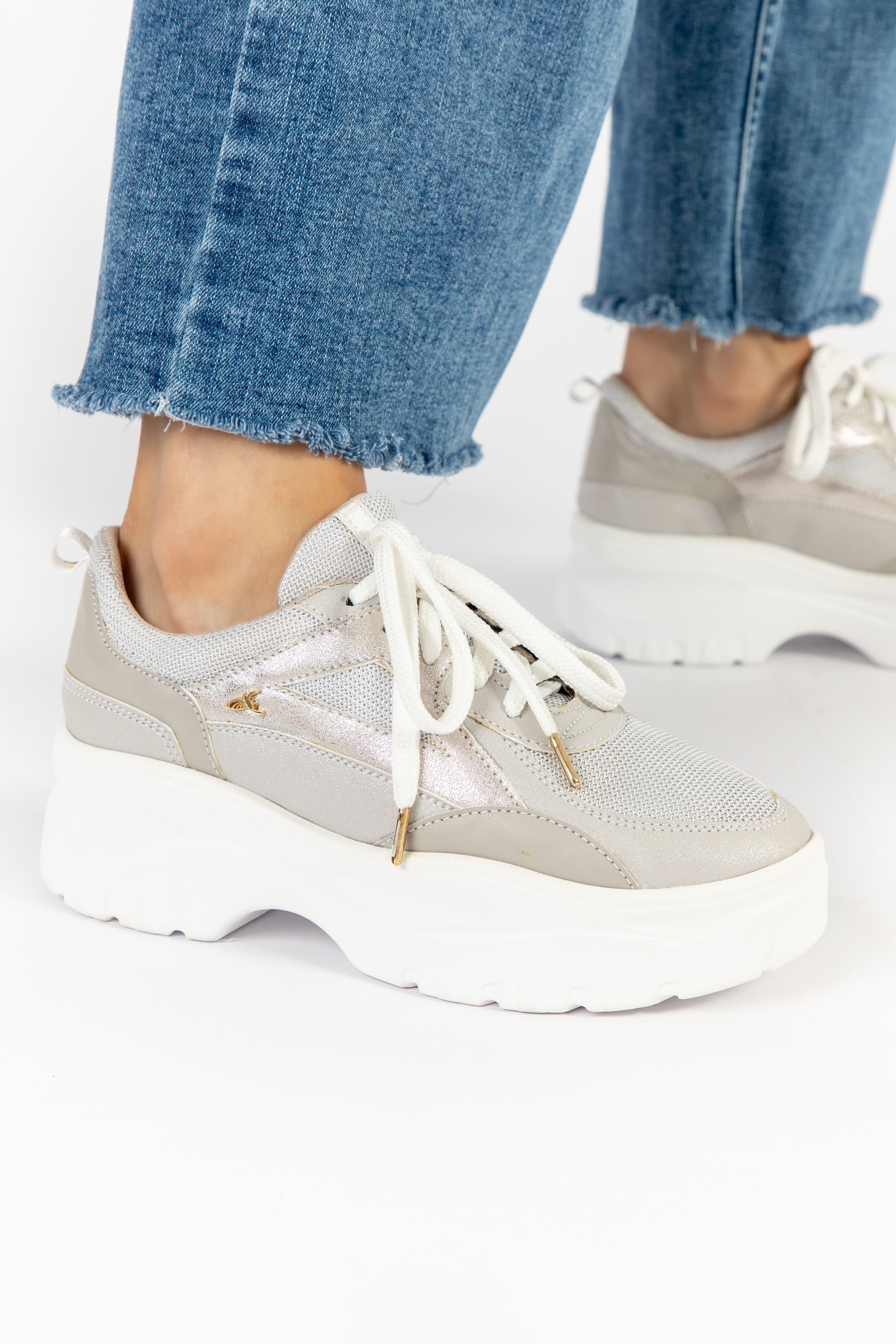 Tenis Casual Chunky Plata
