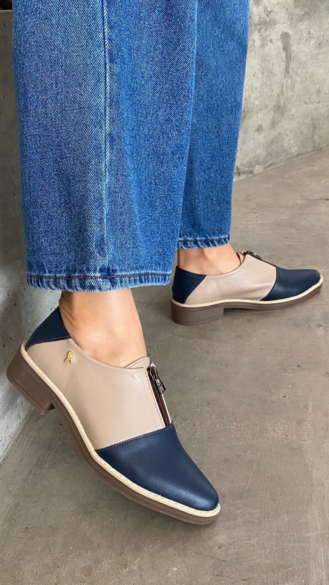Blue Zippered Oxford