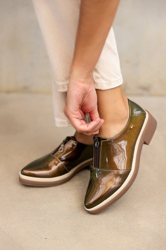 Oxford con Zipper Oliva