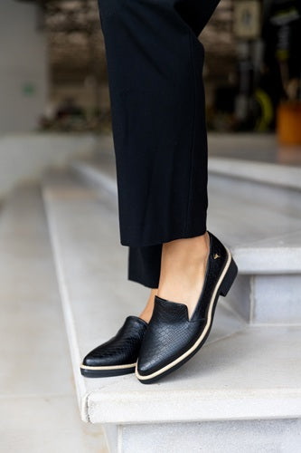 Mocasín Tipo Slipper Piton Negro