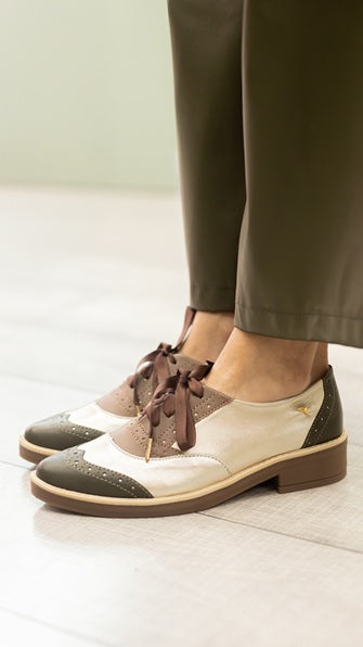 Oxford Clásico Wingtip Serpentius Musgo