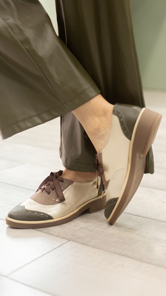 Oxford Clásico Wingtip Serpentius Musgo