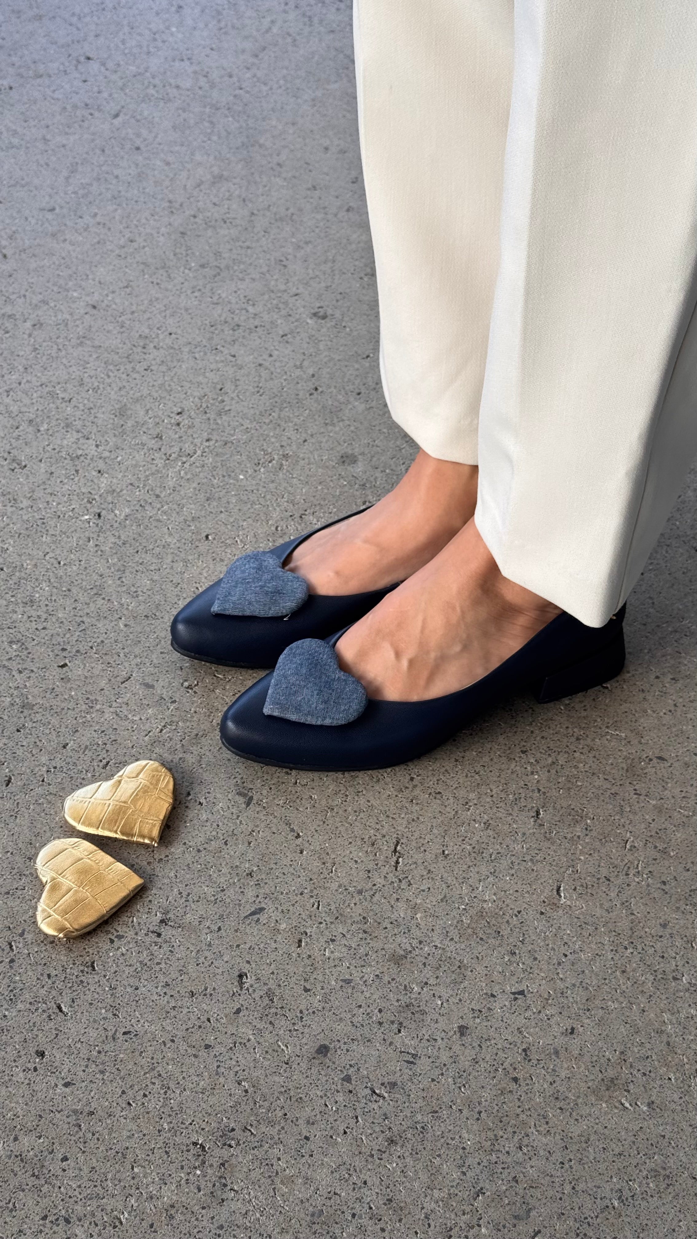 Flat con Corazones intercambiablesAzul