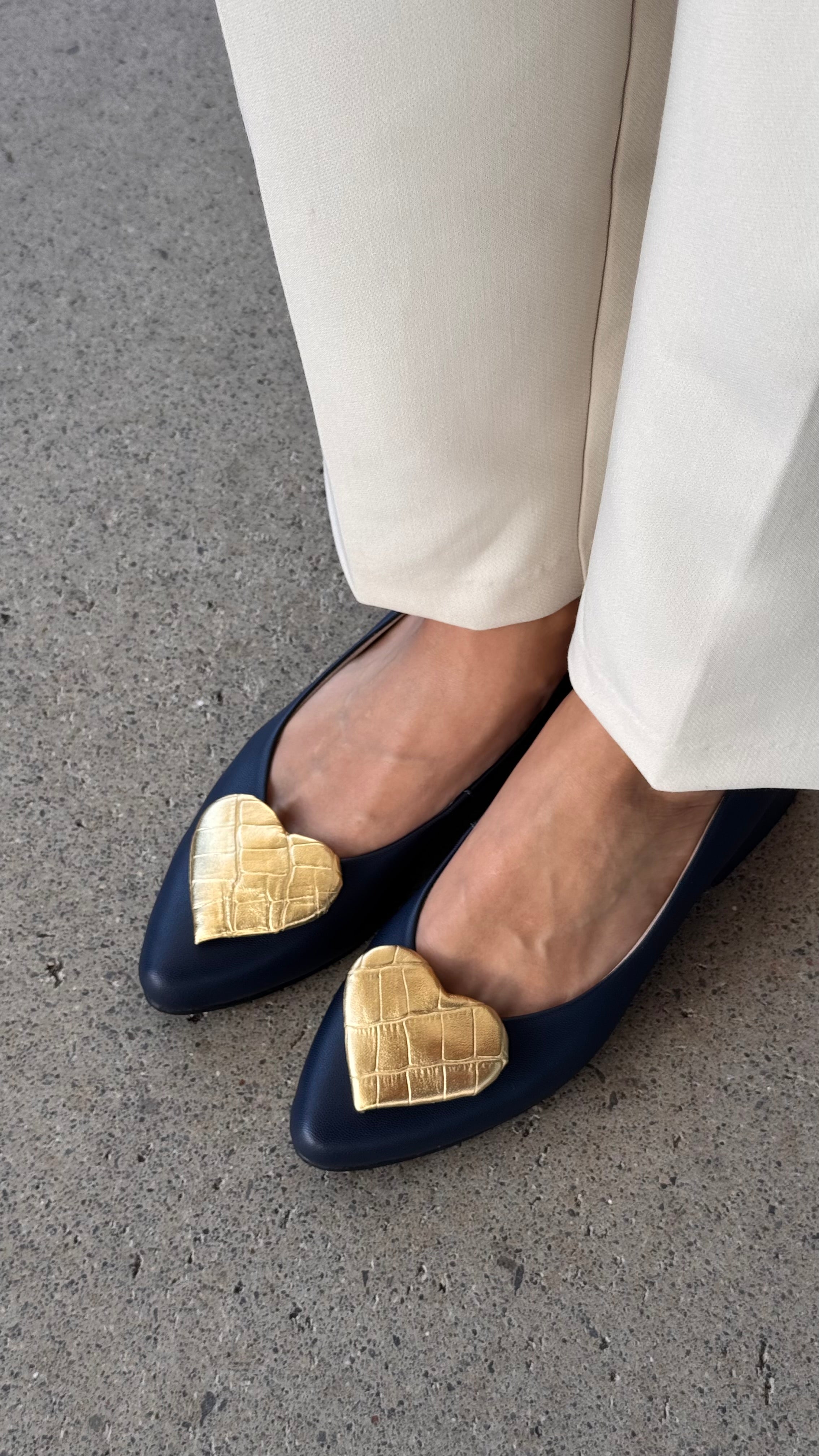 Flat con Corazones intercambiablesAzul