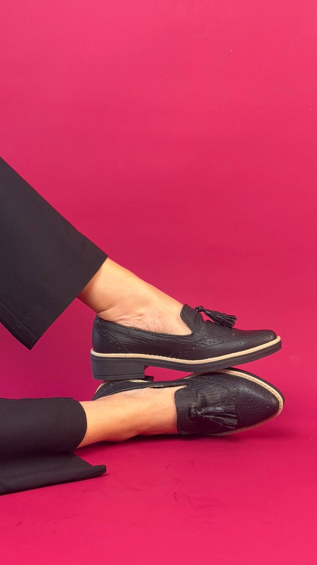 Black Wingtip Loafer